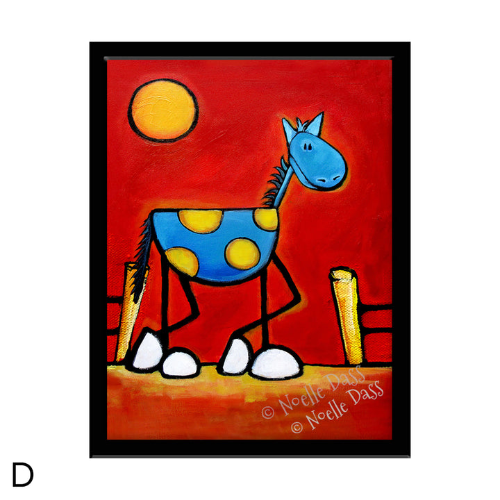 Don't Fence Me In! Horse Art D. Framed 6x8 in. paper