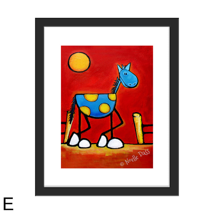 Don't Fence Me In! Horse Art E. Framed 11x14 paper with white border
