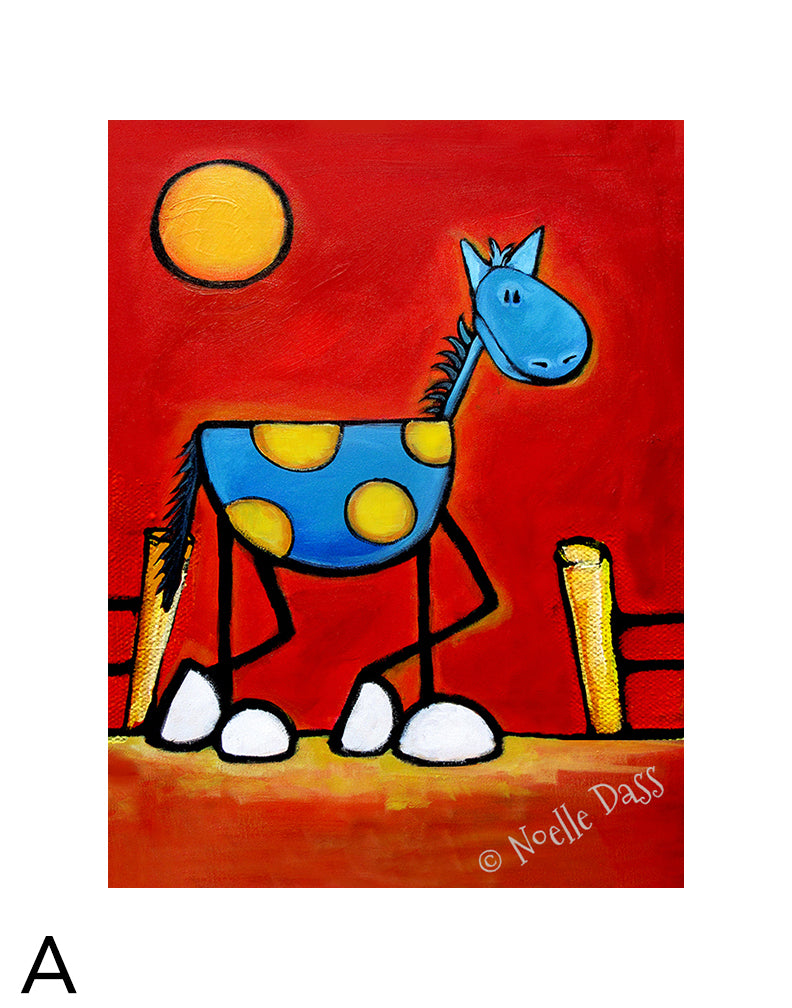 Don't Fence Me In! Horse Art A. 11x14 in. archival paper with white border - image is 8x10