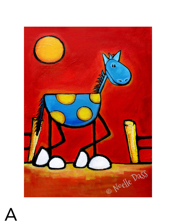 Don't Fence Me In! Horse Art A. 11x14 in. archival paper with white border - image is 8x10