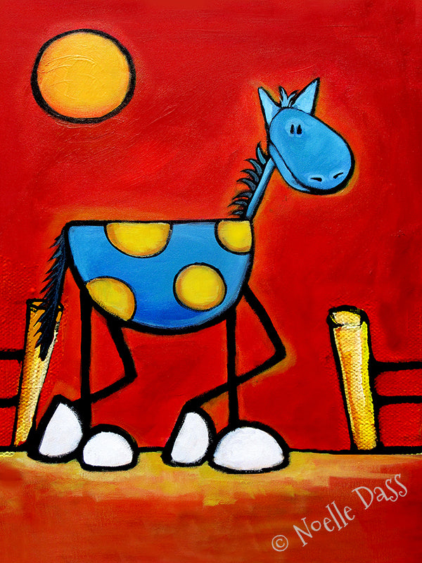 Don't Fence Me In! Horse Art Paper / 16x20 / Unframed