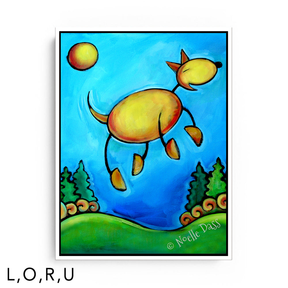 The Joy of Dog L: Framed Canvas - White 11x14 in.