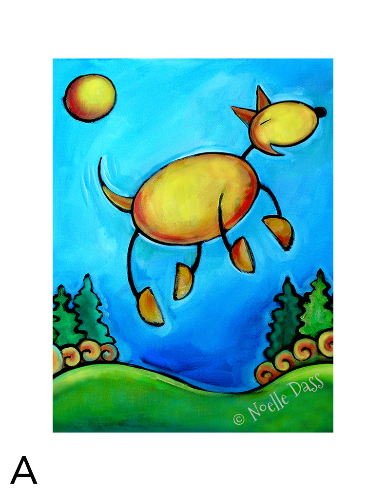 The Joy of Dog matted archival paper art print, 11x14 with white border, by Noelle Dass