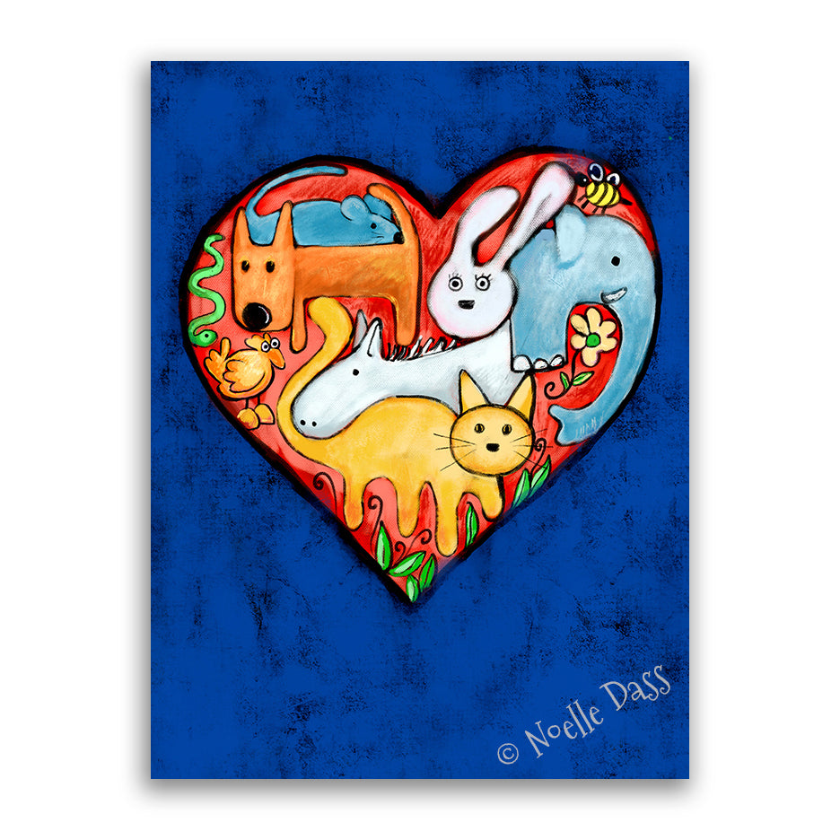 Love All Animals Canvas / 30x40 / Unframed