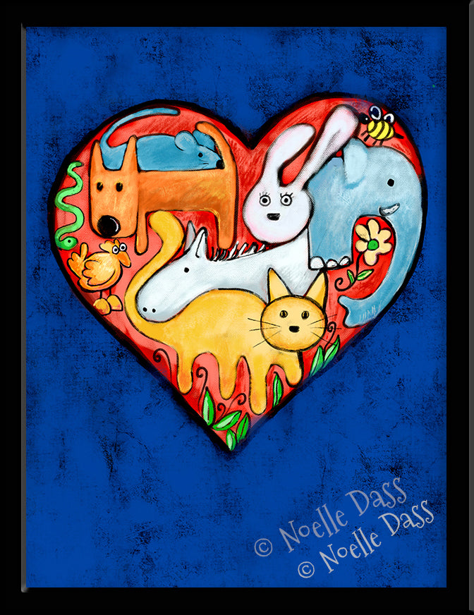 Love All Animals Paper / 6x8 / Framed