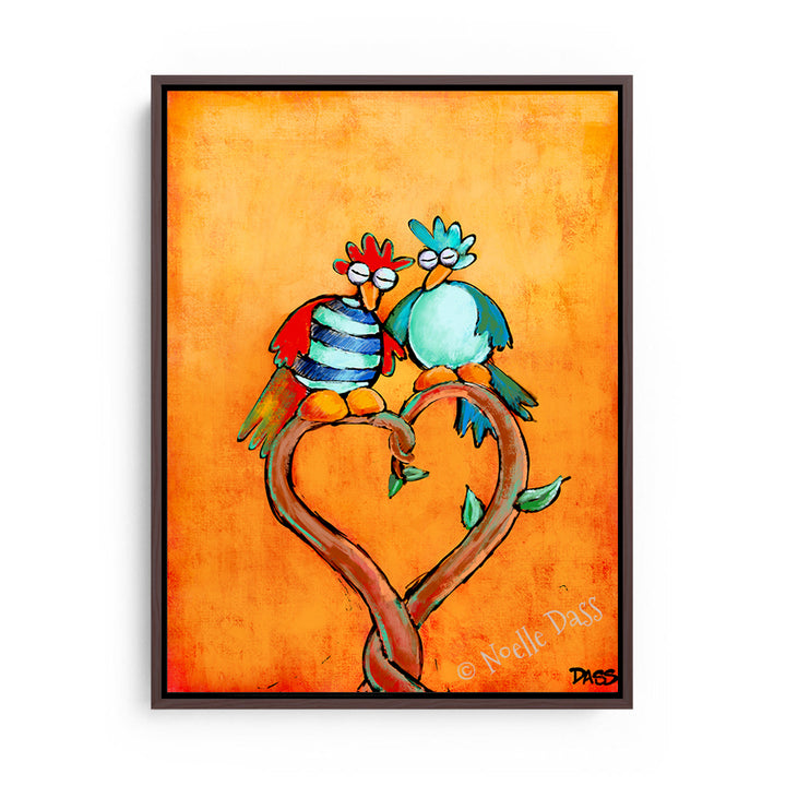 Love Birds Canvas / 11x14 / Espresso Floating Frame