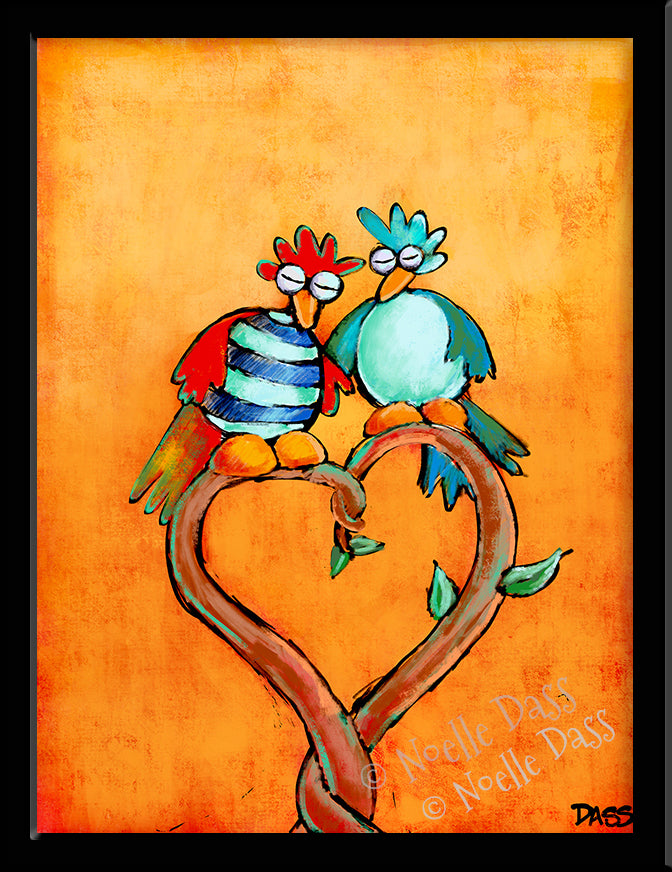 Love Birds Paper / 6x8 / Framed