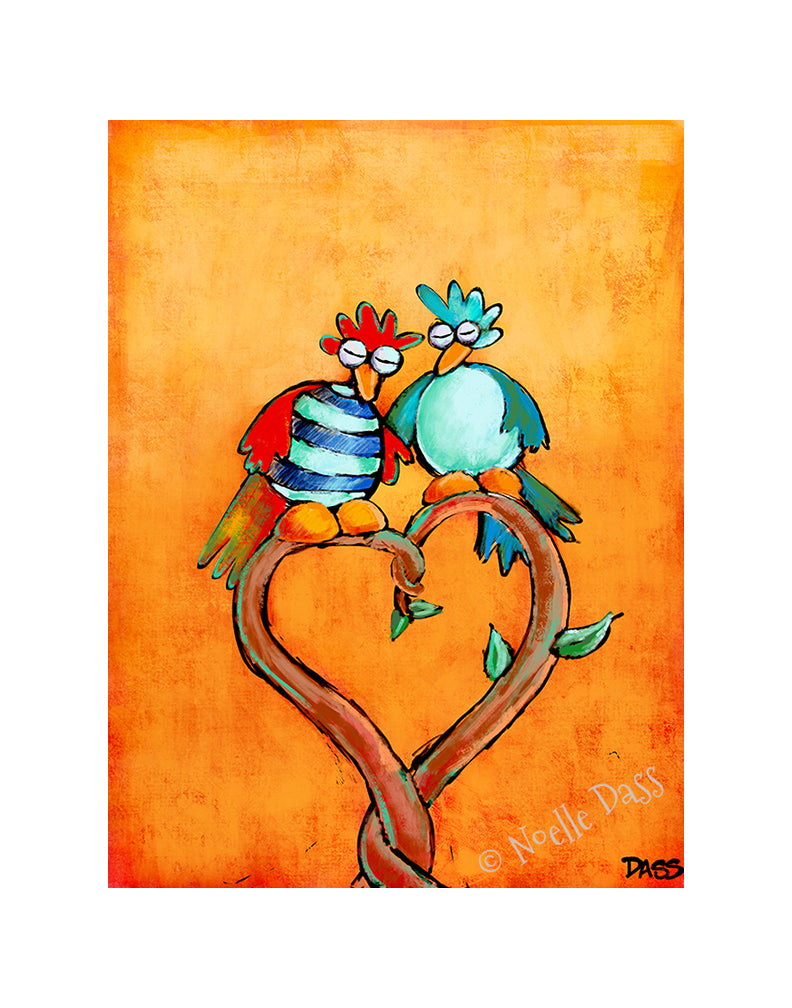 Love Birds Paper / 11x14 with white border/image is 8x10 / Unframed