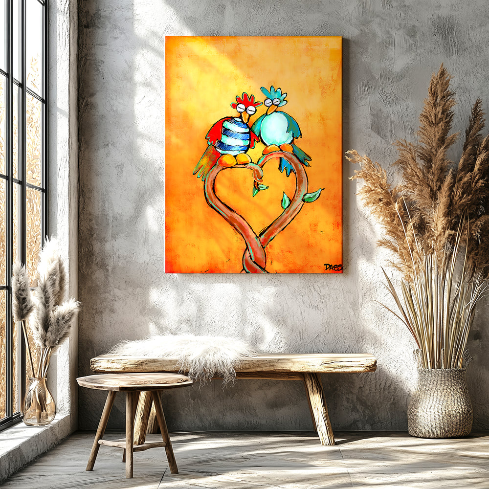 Love Birds Paper / 16x20 / Unframed