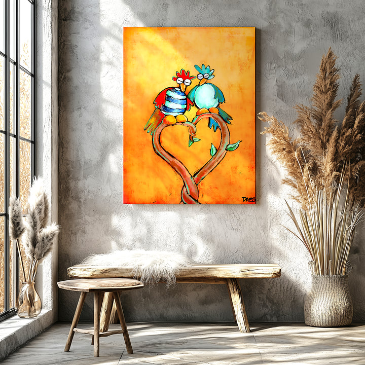 Love Birds Paper / 16x20 / Unframed