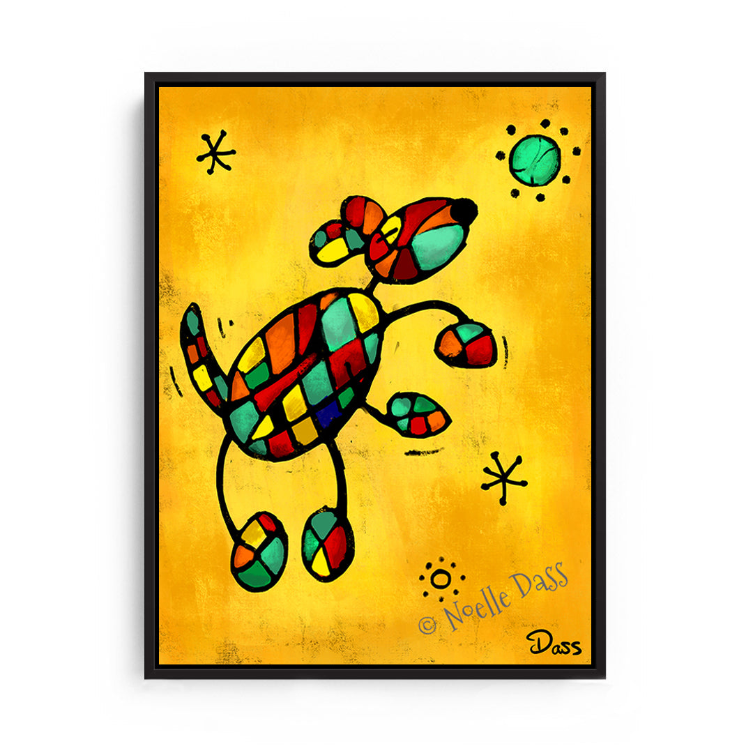 Miro's Dog Canvas / 11x14 / Black Floating Frame