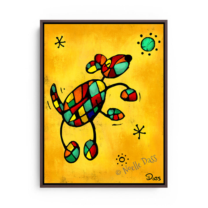 Miro's Dog Canvas / 11x14 / Espresso Floating Frame