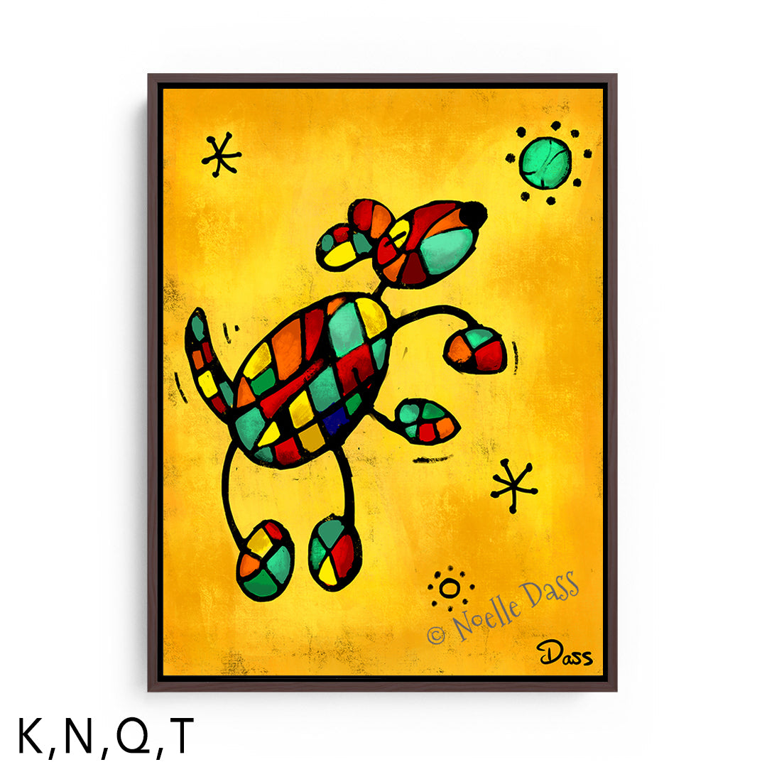 Miro's Dog T: Framed Canvas - Brown 30x40 in.