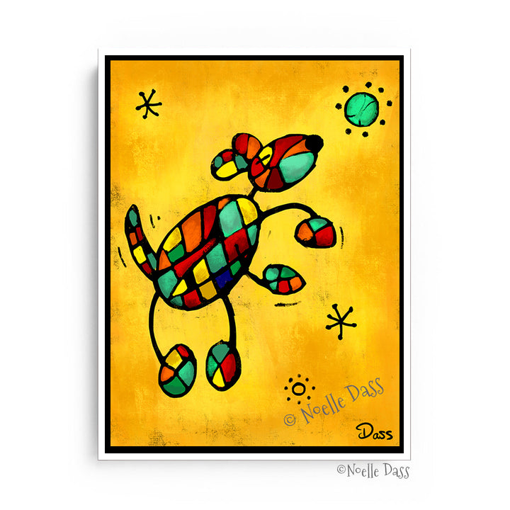 Miro's Dog Canvas / 11x14 / White Floating Frame