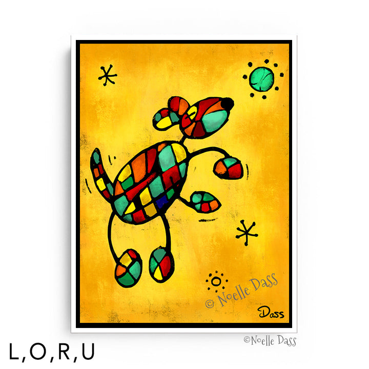 Miro's Dog U: Framed Canvas - White 30x40 in.