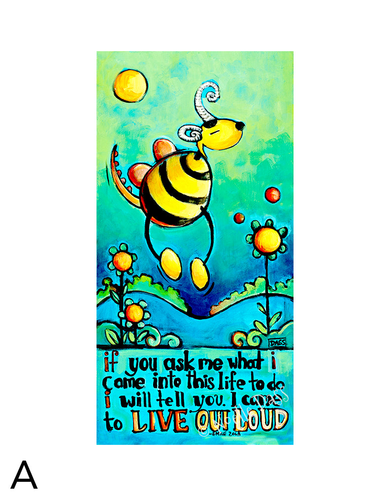 Live Out Loud Monster Version A. 11x14 in. archival paper with white border - image is 5.5x11.5