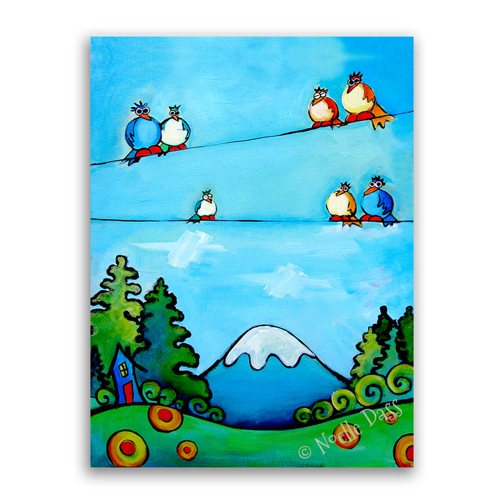 Mountain Birdscape Canvas / 11x14 / Unframed