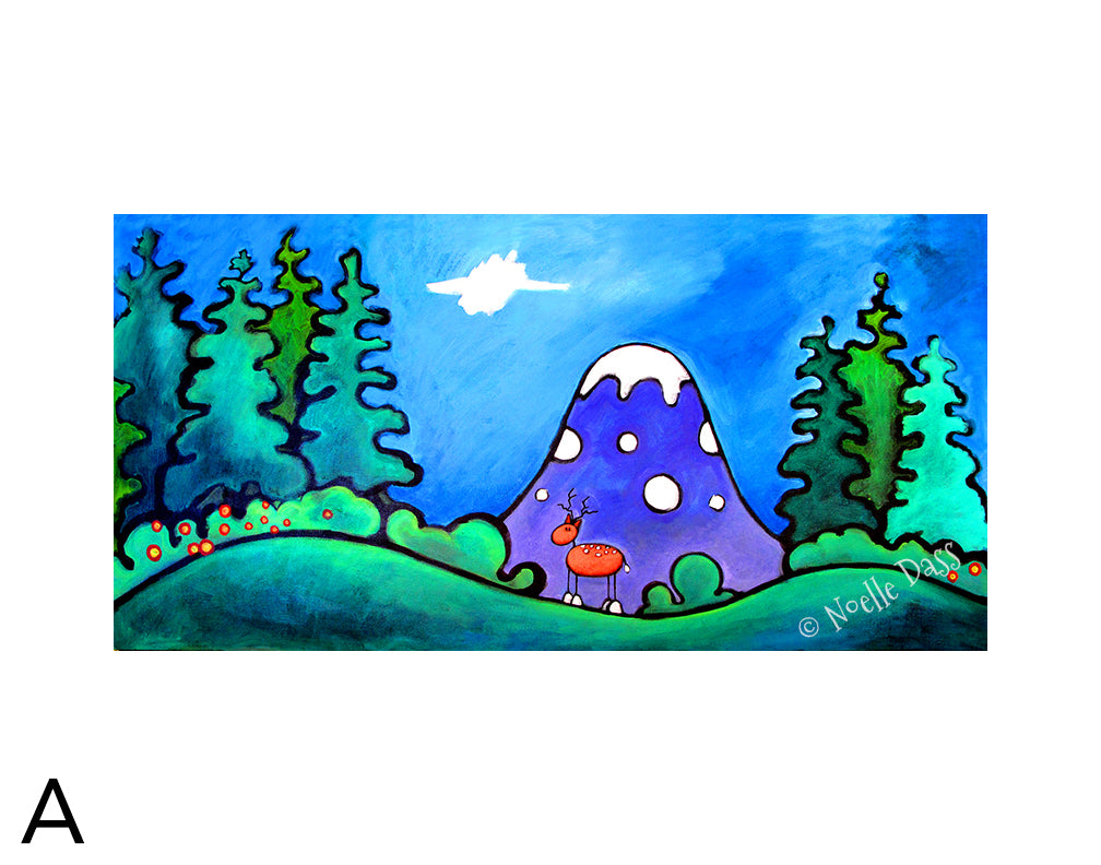 Mountain View | Deer A. 11x14 in. archival paper with white border - image is 5.5x11.5