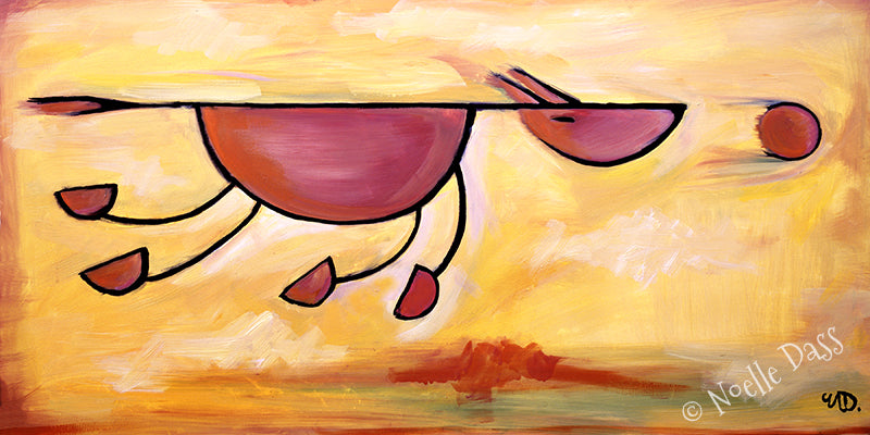 Must...Get...Ball!  Dog Art Paper / 7x14 / Unframed