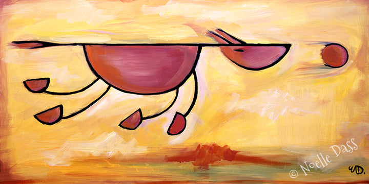 Must...Get...Ball!  Dog Art Paper / 7x14 / Unframed