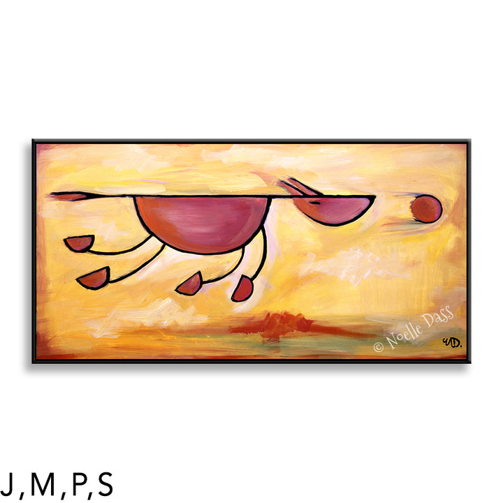 Must...Get...Ball!  Dog Art P: Framed Canvas - Black 24x48 in.