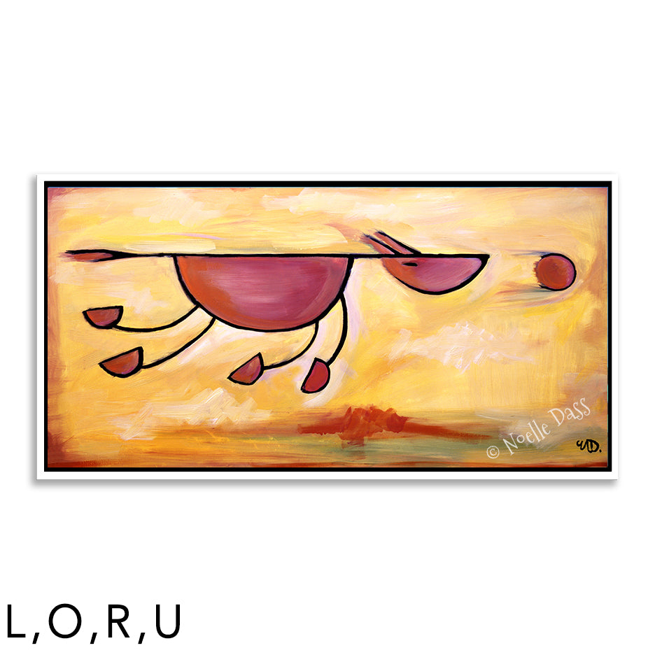 Must...Get...Ball!  Dog Art R. Framed Canvas - White 24x48 in.