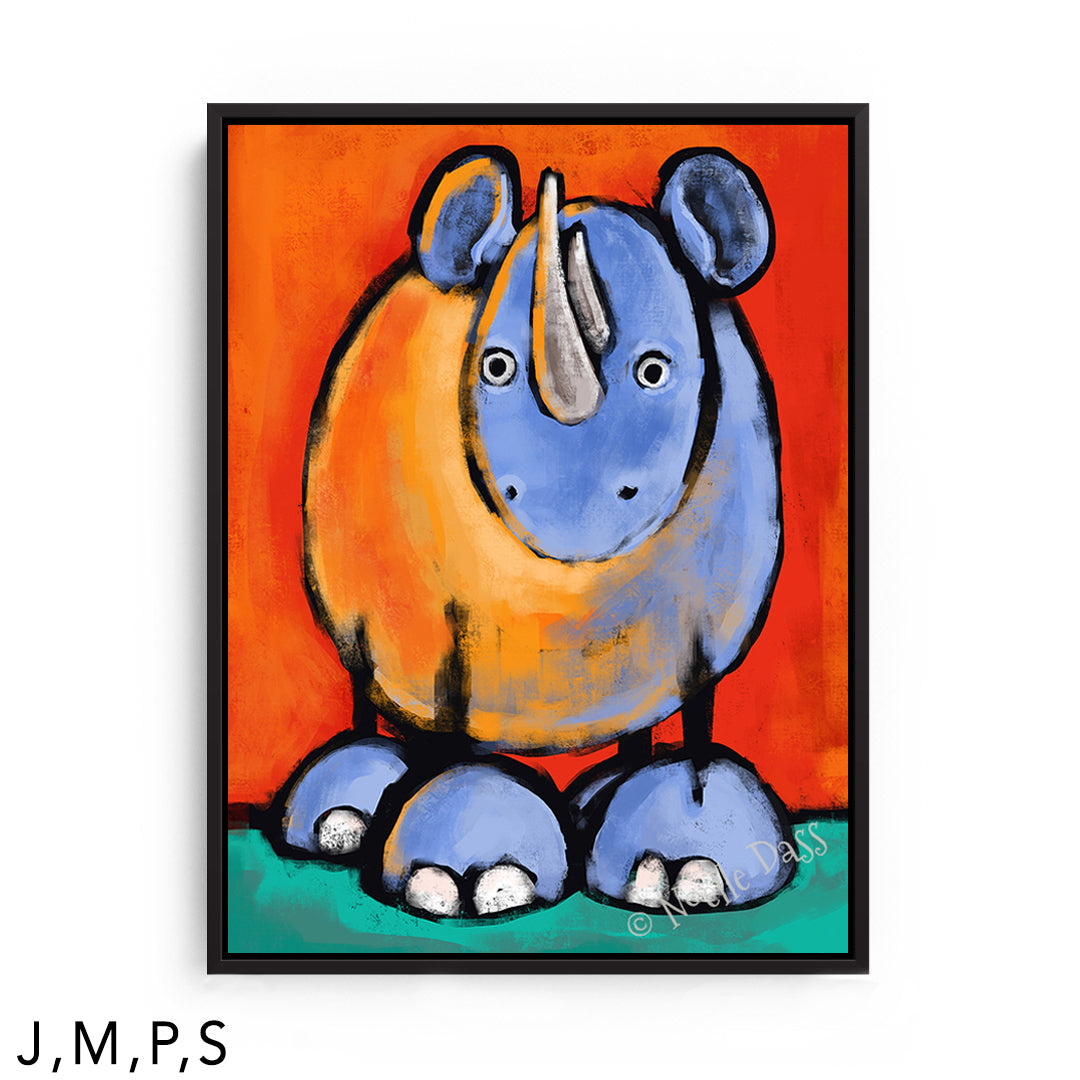 Be Kind to Rhinos Pachyderms Against Poaching S: Framed Canvas - Black 30x40 in.