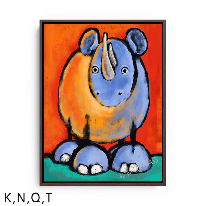 Be Kind to Rhinos Pachyderms Against Poaching T: Framed Canvas - Brown 30x40 in.