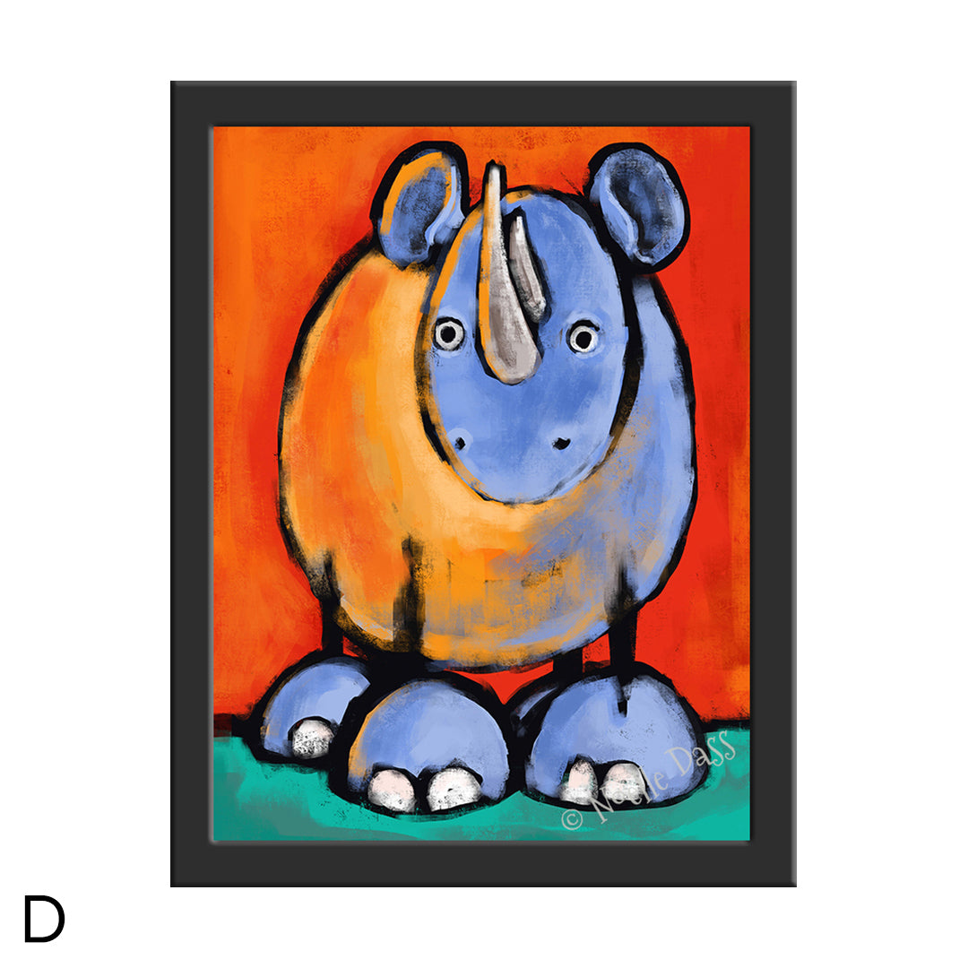 Be Kind to Rhinos Pachyderms Against Poaching D. Framed 6x8 in. paper