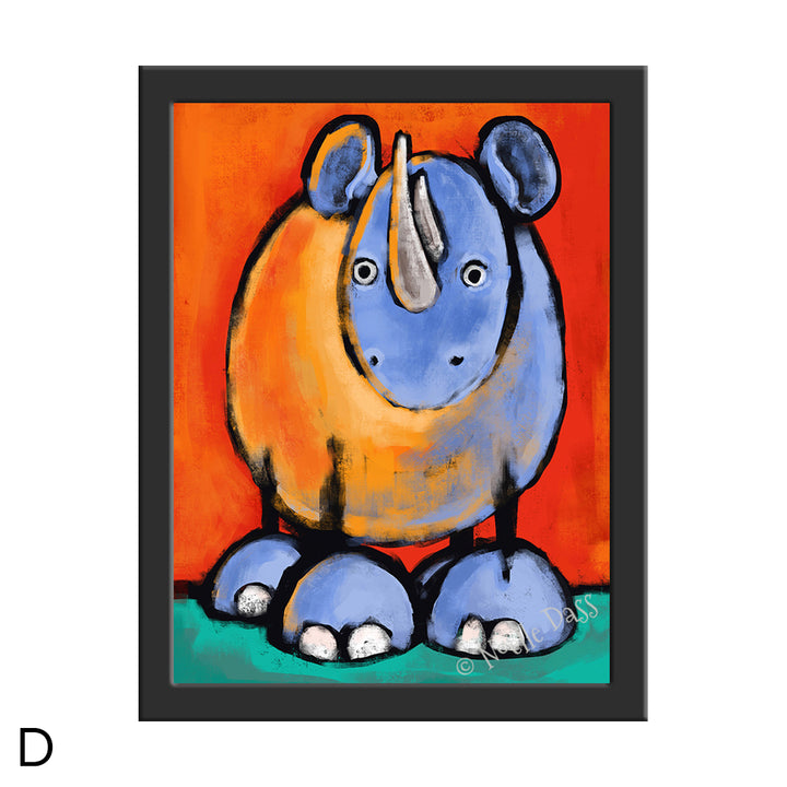 Be Kind to Rhinos Pachyderms Against Poaching D. Framed 6x8 in. paper
