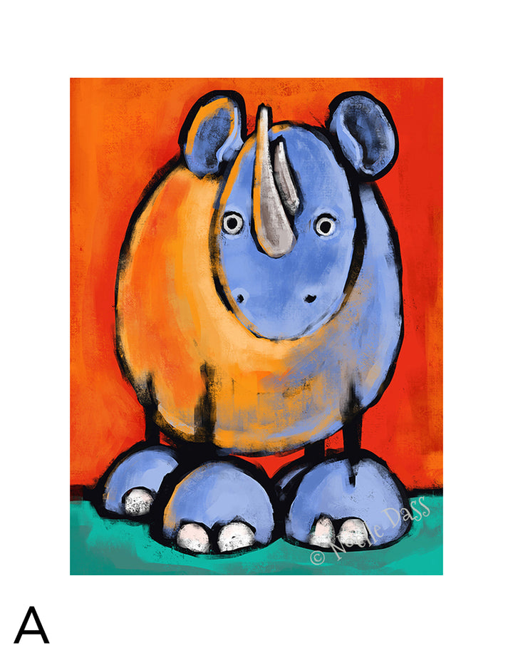 Be Kind to Rhinos Pachyderms Against Poaching A. 11x14 in. archival paper with white border - image is 8x10