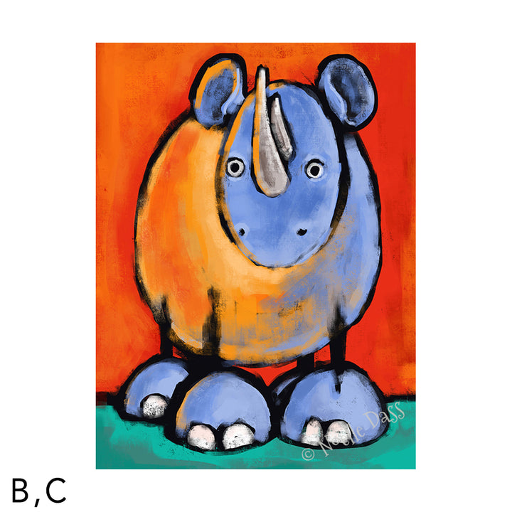 Be Kind to Rhinos Pachyderms Against Poaching C. Archival Paper - Image is 18x24 in.