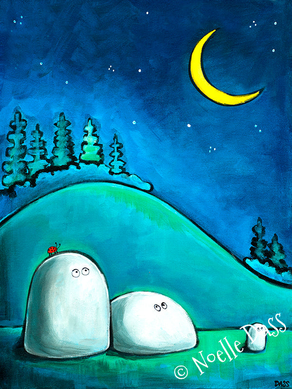 Rocks Gazing at Moon Paper / 16x20 / Unframed