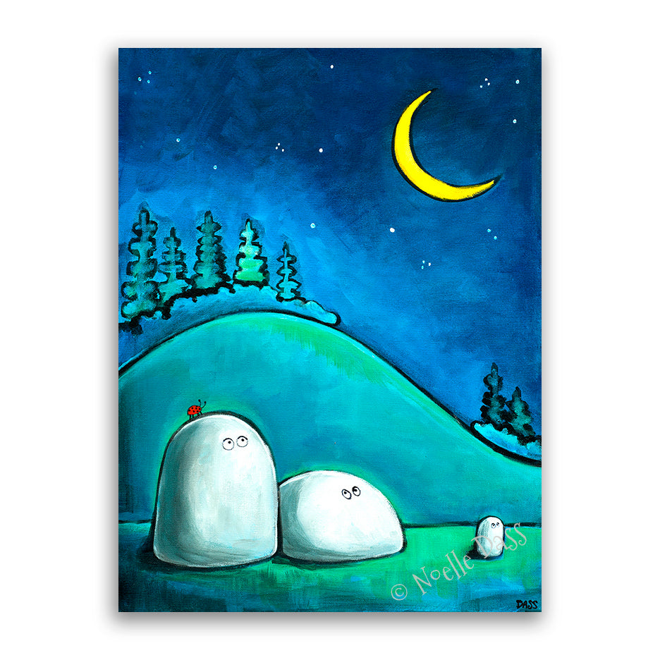 Rocks Gazing at Moon Canvas / 11x14 / Unframed