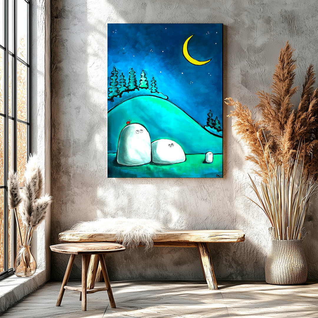 Rocks Gazing at Moon Paper / 16x20 / Unframed