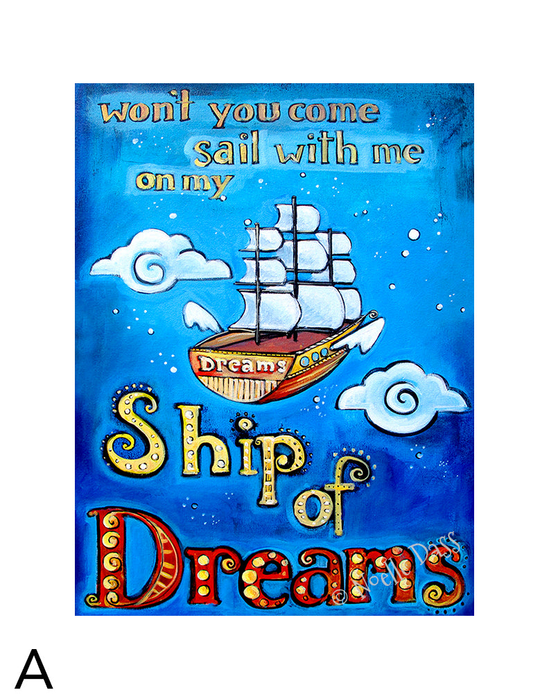 Ship of Dreams A. 11x14 in. archival paper with white border - image is 8x10