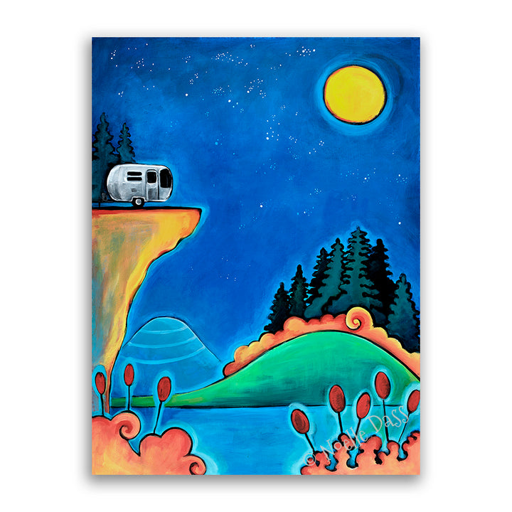 The Road Less Traveled Camping Airstream Art Canvas / 11x14 / Unframed
