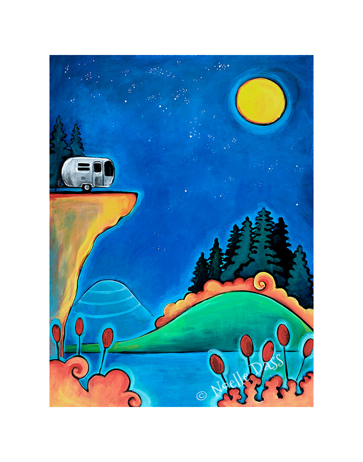 The Road Less Traveled Camping Airstream Art Paper / 11x14 with white border/image is 8x10 / Unframed