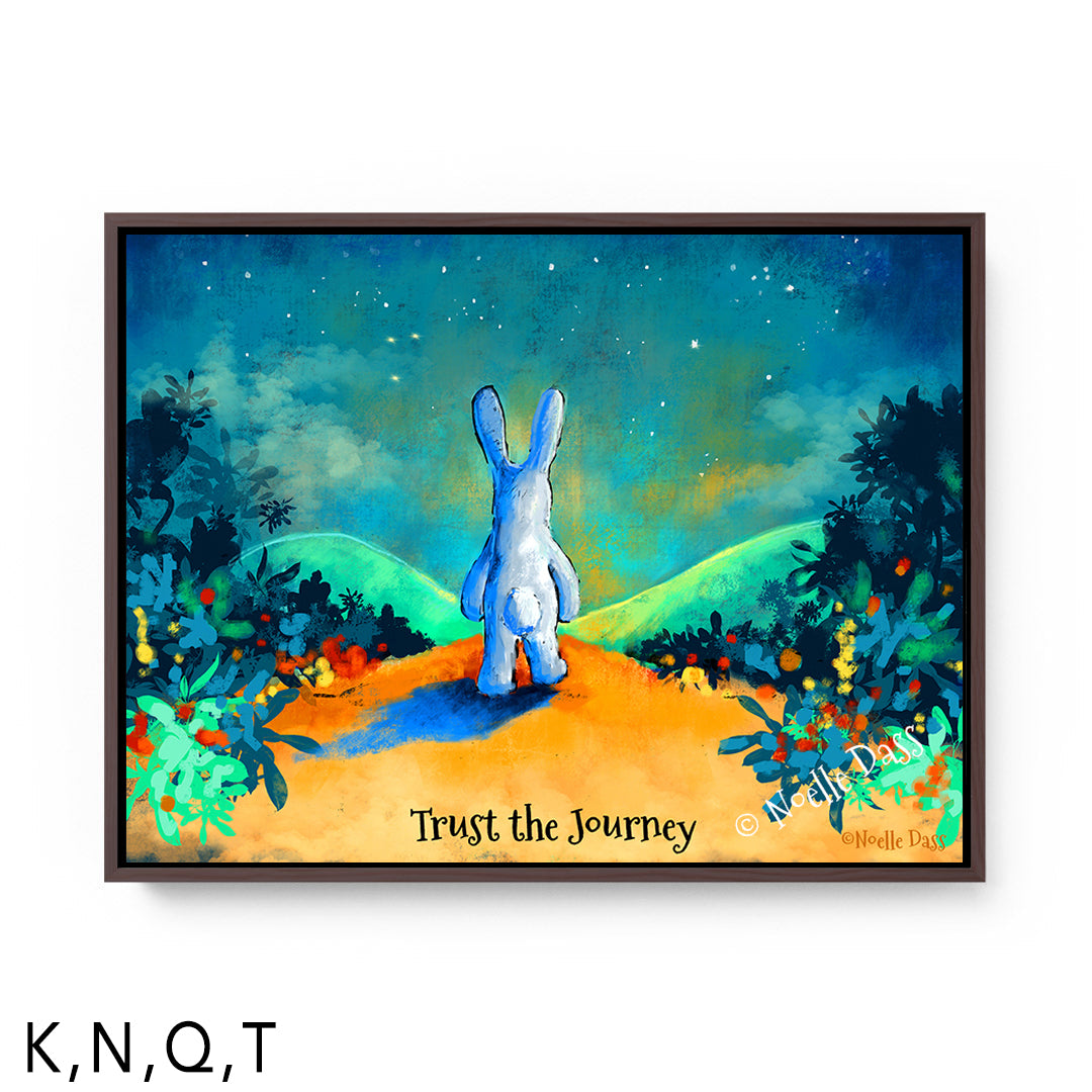 Trust the Journey | Rabbit Walking on Trail T: Framed Canvas - Brown 30x40 in.