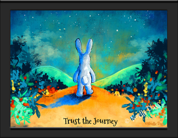 Trust the Journey | Rabbit Walking on Trail Paper / 6x8 / Framed