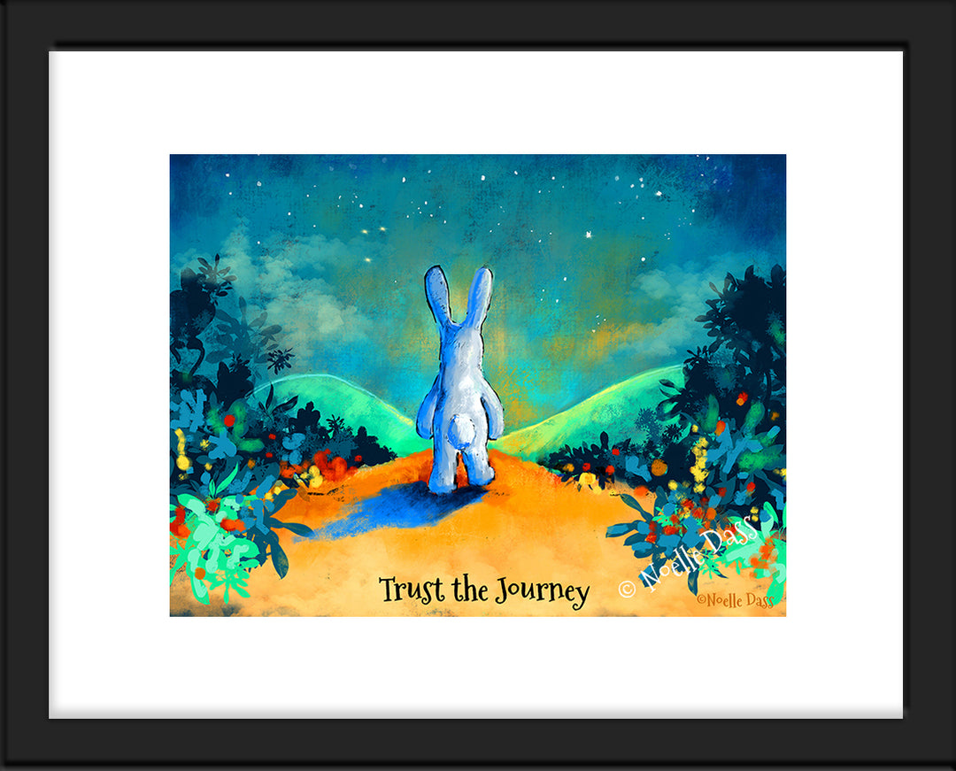 Trust the Journey | Rabbit Walking on Trail Paper / 11x14 with white border/image is 8x10 / Black Frame