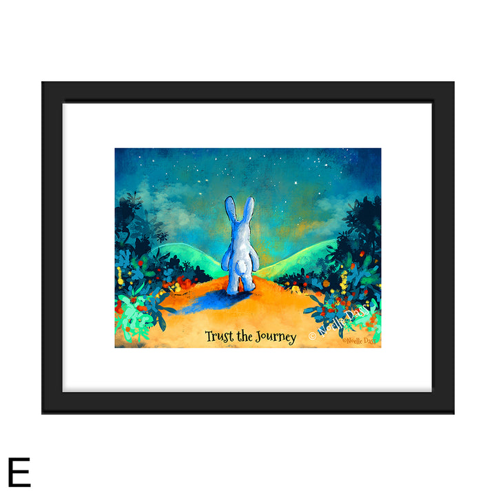 Trust the Journey | Rabbit Walking on Trail E. Framed 11x14 paper with white border