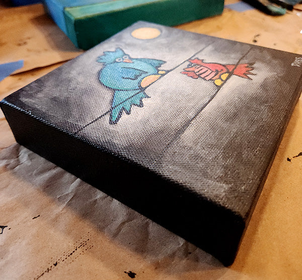 Finding Connection SERIES | Two Birds | 6x6 | Original acrylic on canvas