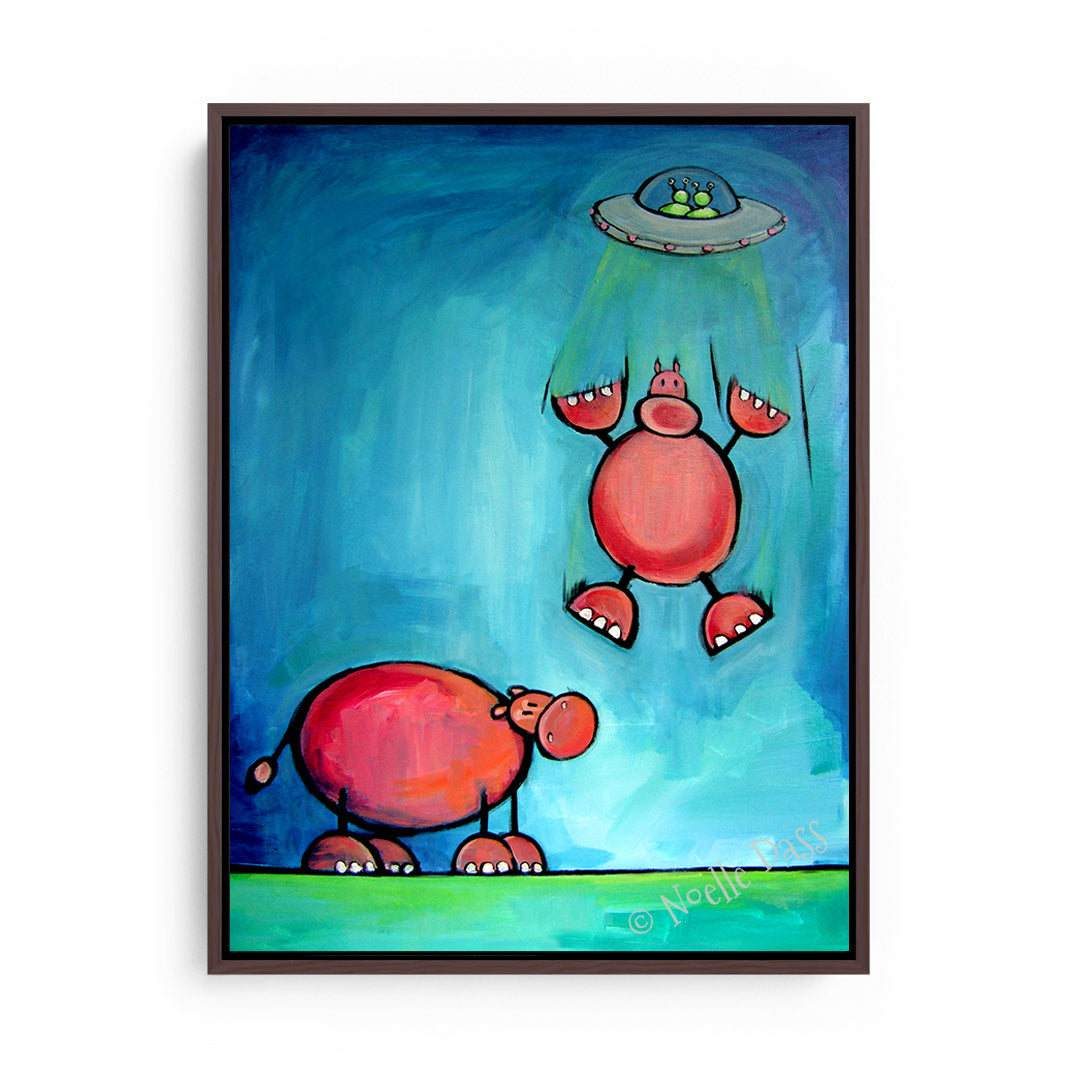 Must...Have...Hippo! Canvas / 11x14 / Espresso Floating Frame