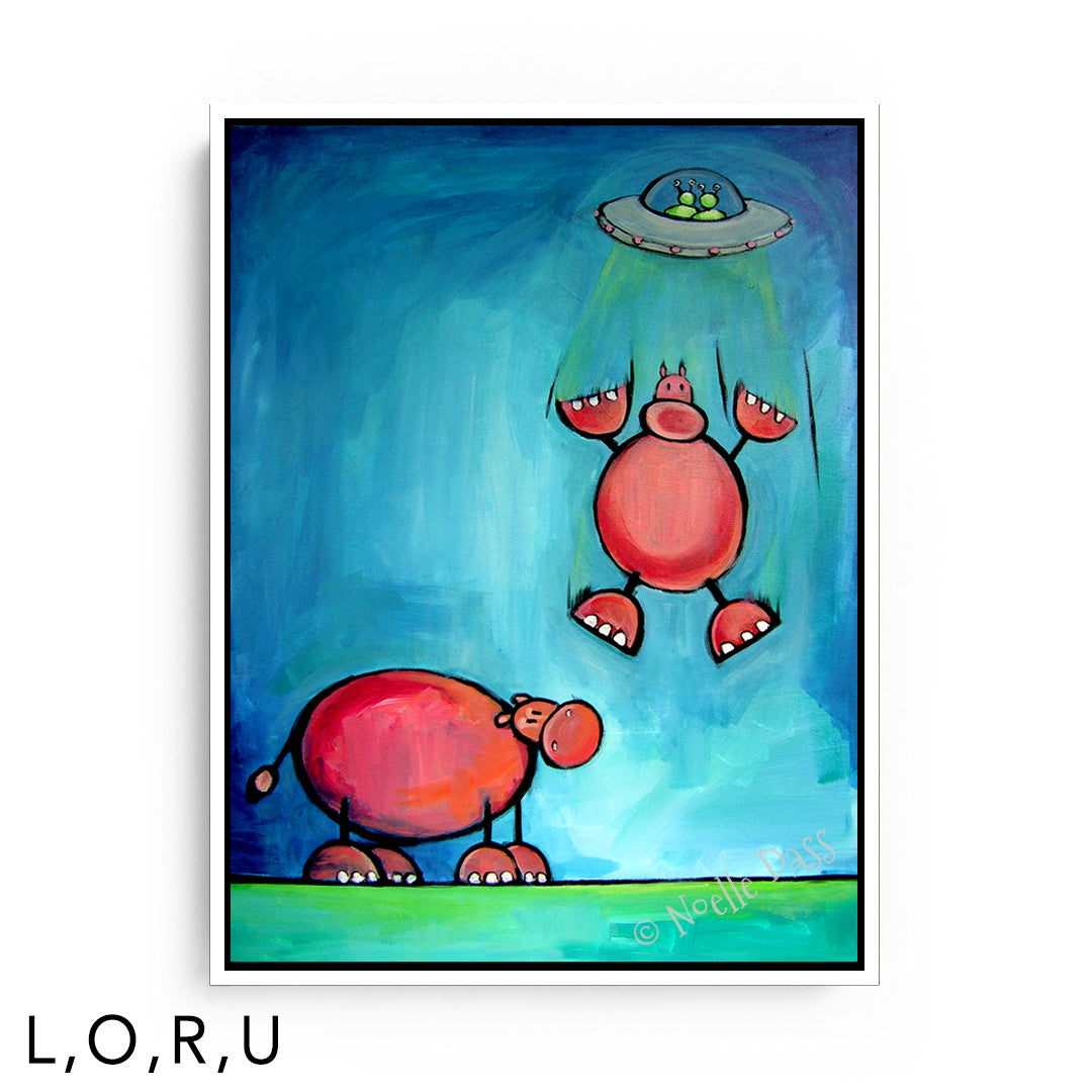 Must...Have...Hippo! U: Framed Canvas - White 30x40 in.