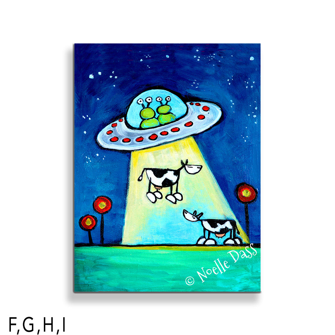 Got M*lk?! UFO abducting Cow Art I: Canvas 30x40 in.