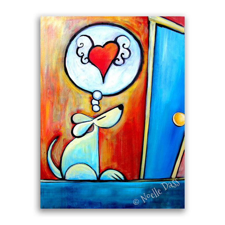 Waiting for you... Dog Art Canvas / 11x14 / Unframed