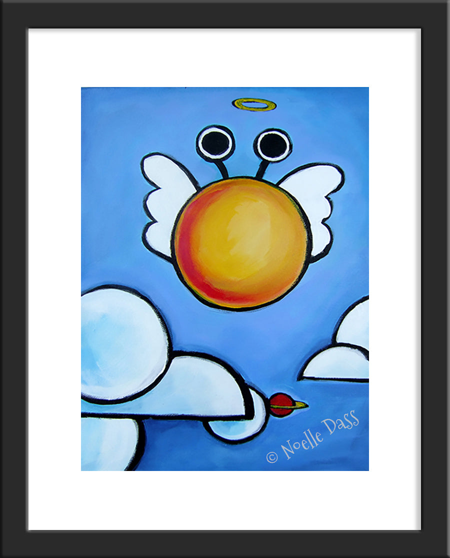 Alien Cherub Paper / 11x14 with white border/image is 8x10 / Black Frame