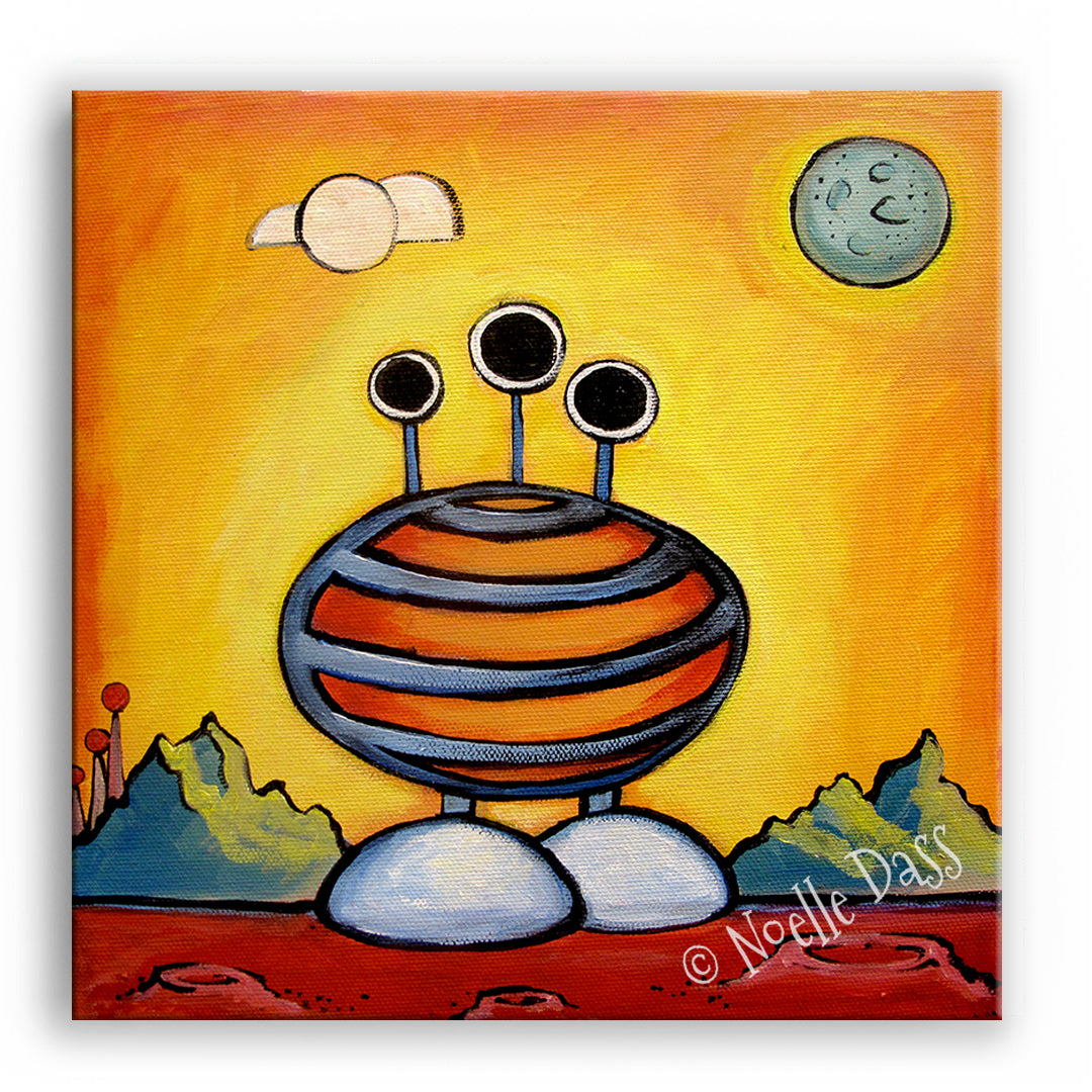 Alien in Striped Pajamas Canvas / 30x30 / Unframed