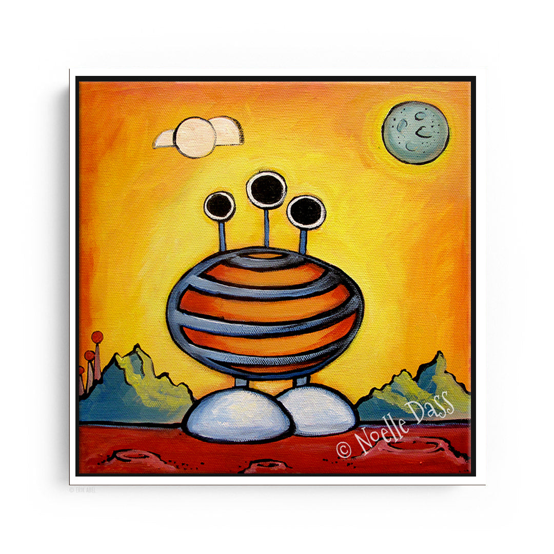 Alien in Striped Pajamas Canvas / 30x30 / White Floating Frame